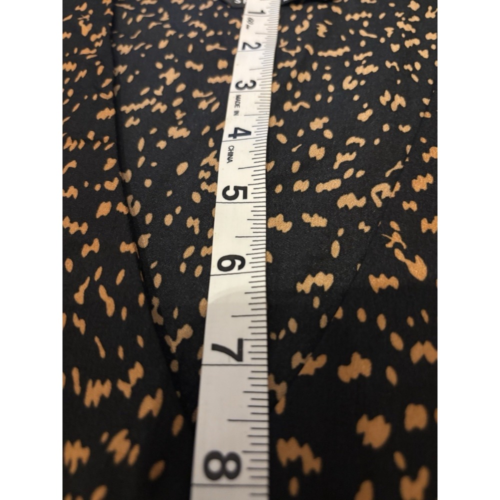 Shein Dress Women's M Black and Tan Leopard Print Patterns V-Neck Short Sleeve - Picture 15 of 16